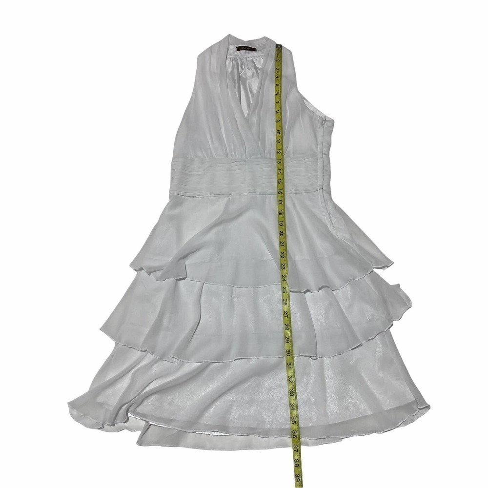 FELINE White Ruffled Halter Fit & Flare Dress - Picture 7 of 12